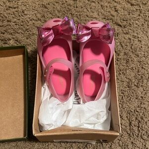 Mini Melissa Pink shoes with bow! Size 7c